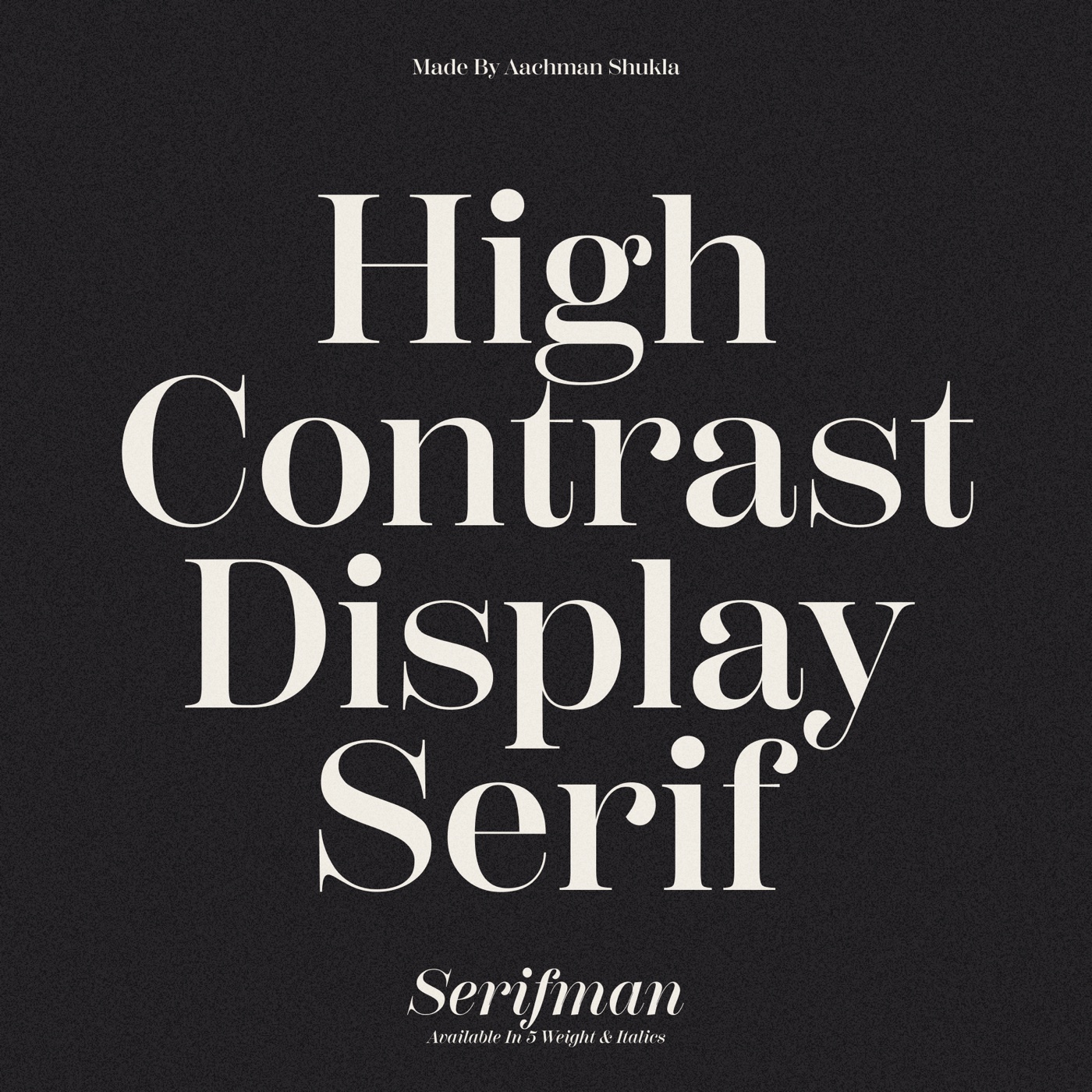 Serifman poster on black: High contrast display serif